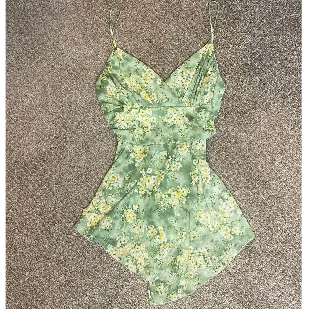 Blu Heaven Green Floral Spaghetti Strap Top